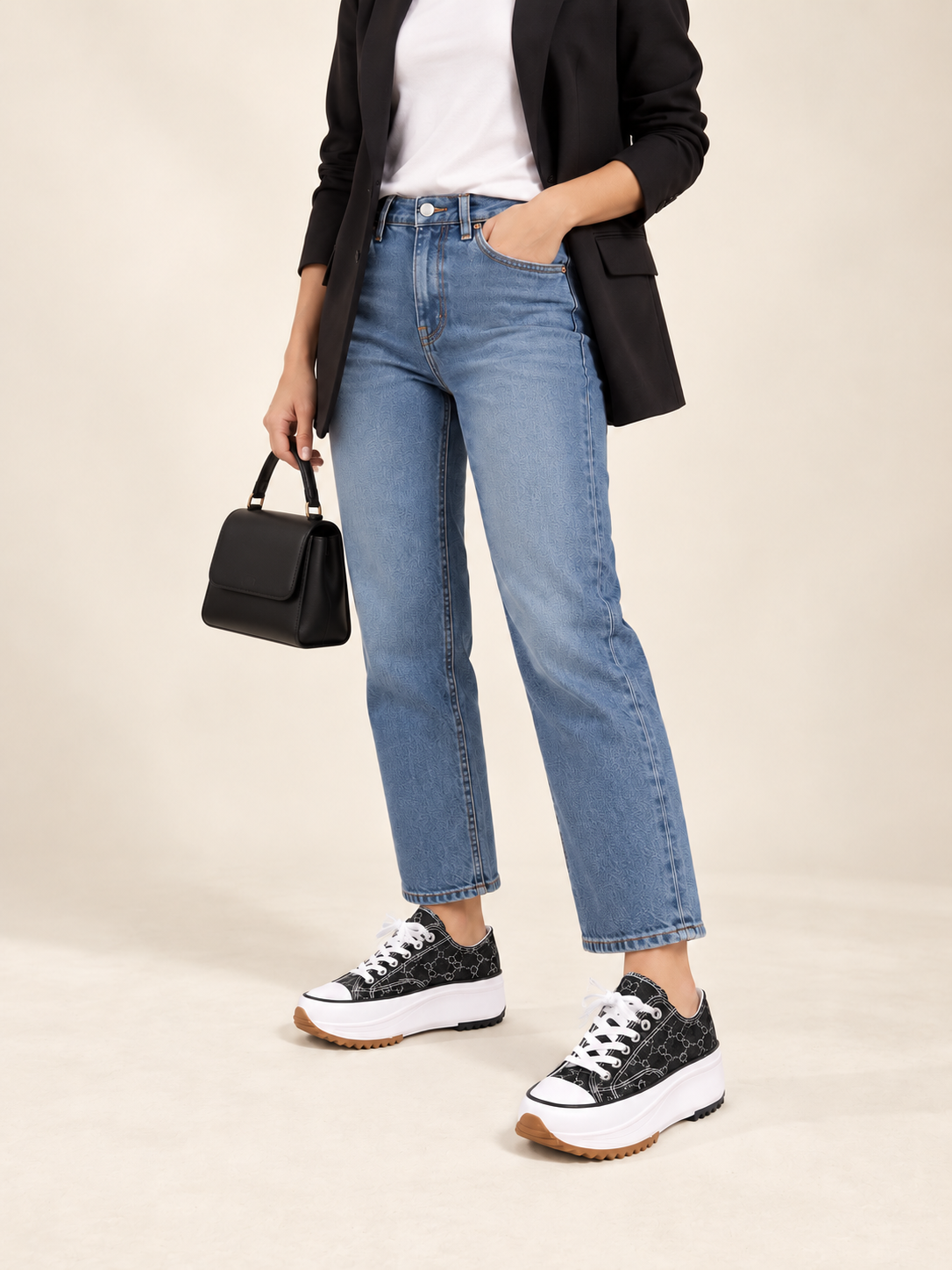 Baskets à plateforme Alya · inspiration de tenue, visuel généré