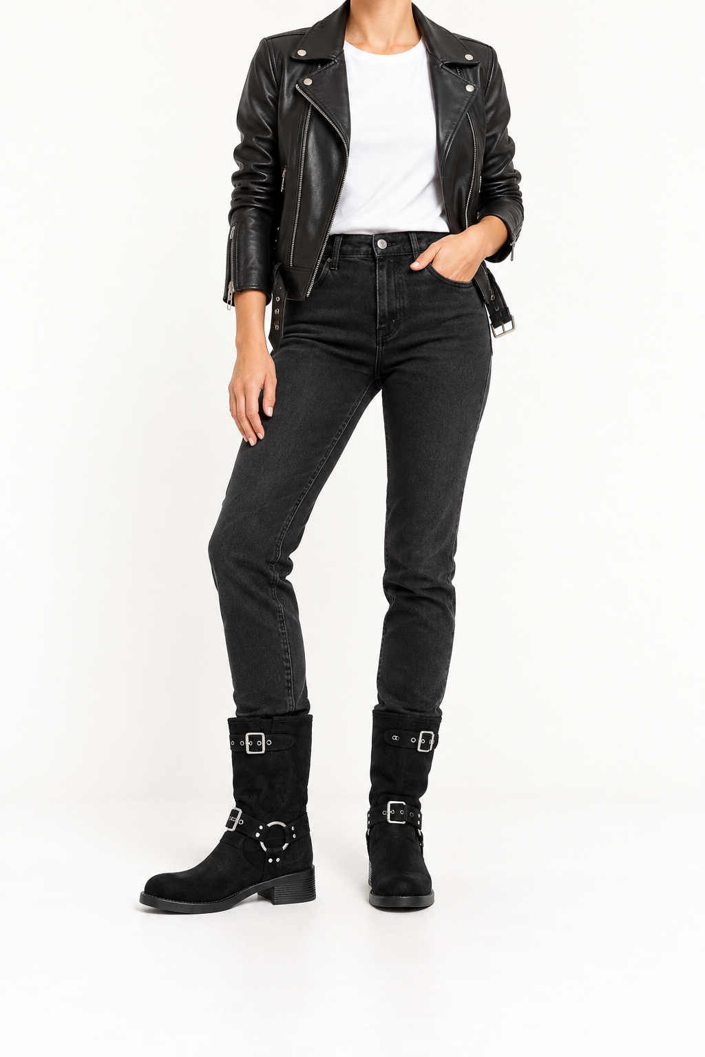 Bottines motardes Olympe — inspiration de tenue harmonisée