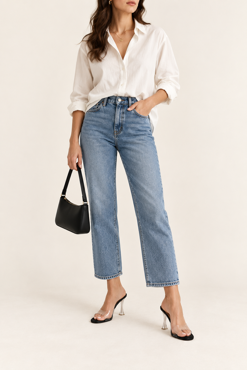 Mules transparente Amélia — inspiration de tenue harmonisée