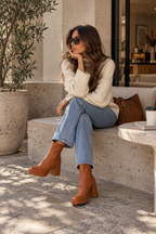 Bottines Chelsea Faustine — Camel, vue portee