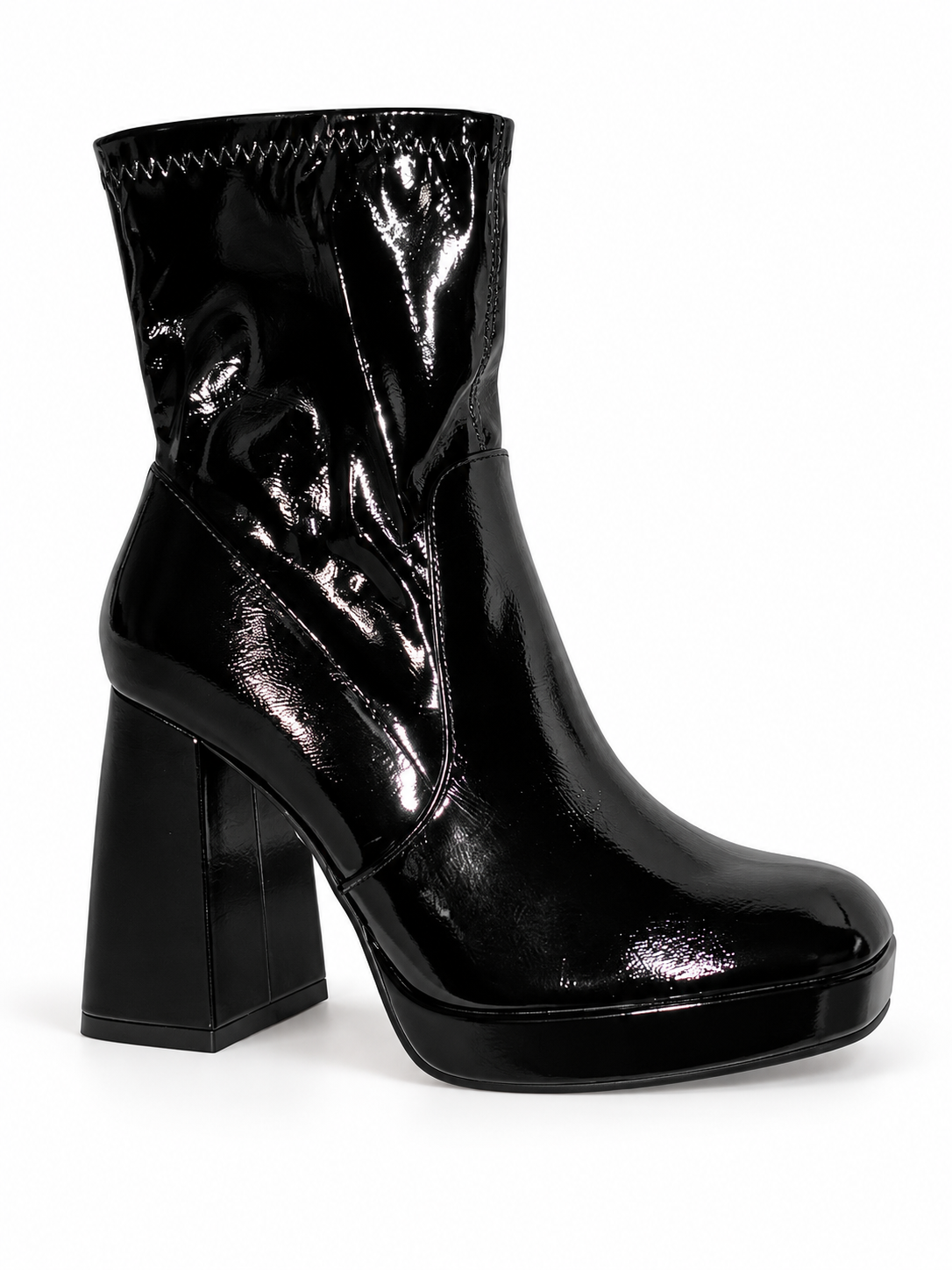 Bottines vernies à plateforme Noir, vue produit