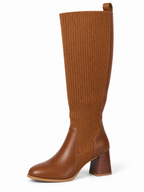 Bottes hautes à tige tricotée Camel, vue produit