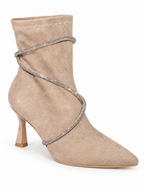 Bottines à lanières strass Éléna — Beige/taupe, vue complémentaire