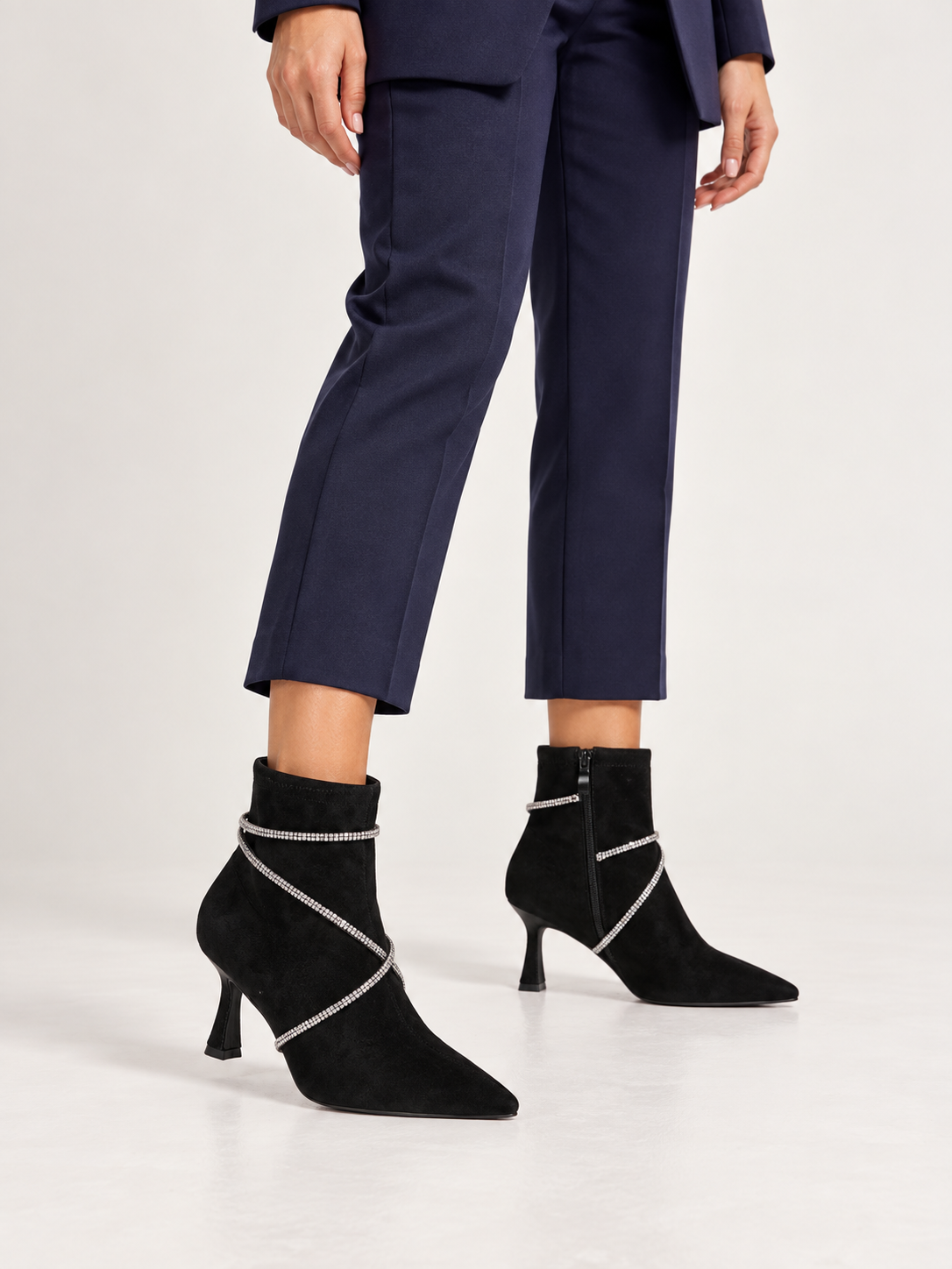 Bottines à lanières strass Éléna — Noir, vue complémentaire