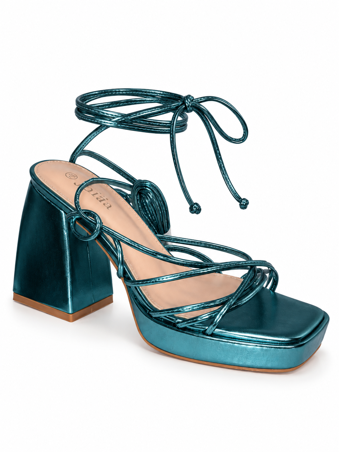 Sandales à talon — Bleu, vue produit