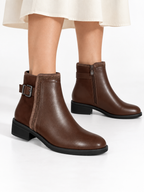 Bottines à boucle et rivets Thaïs — Marron, vue complémentaire