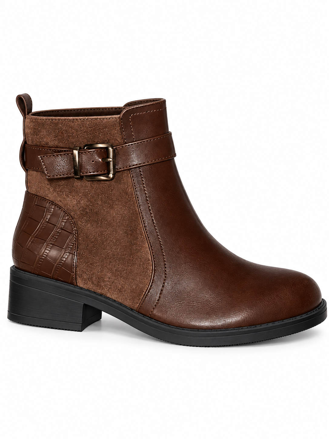 Bottines effet croco Noa — Marron, vue produit