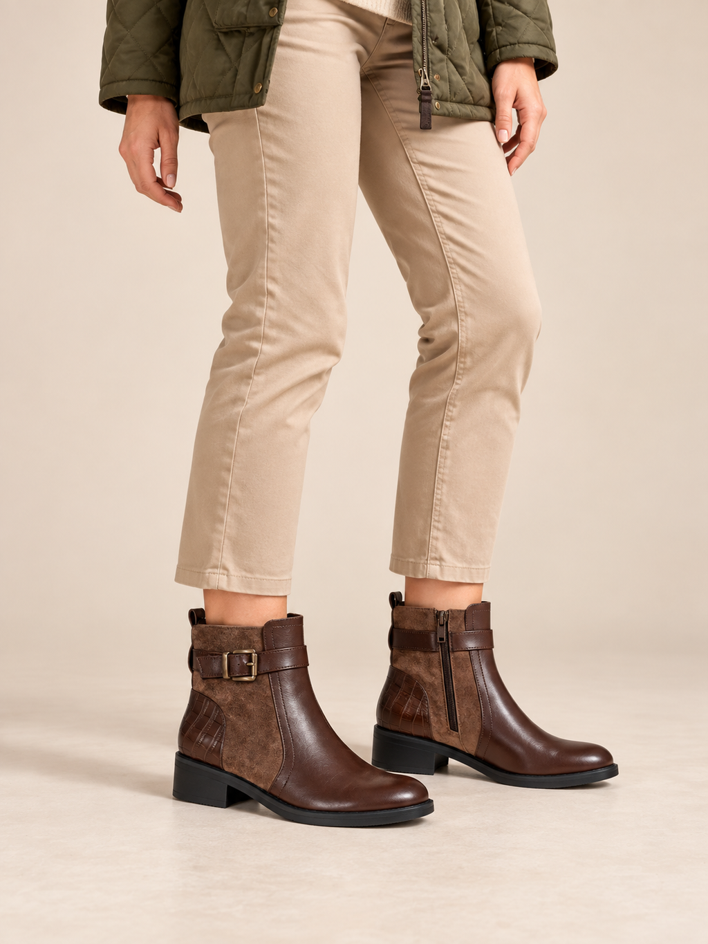 Bottines effet croco Noa — Marron, vue complémentaire