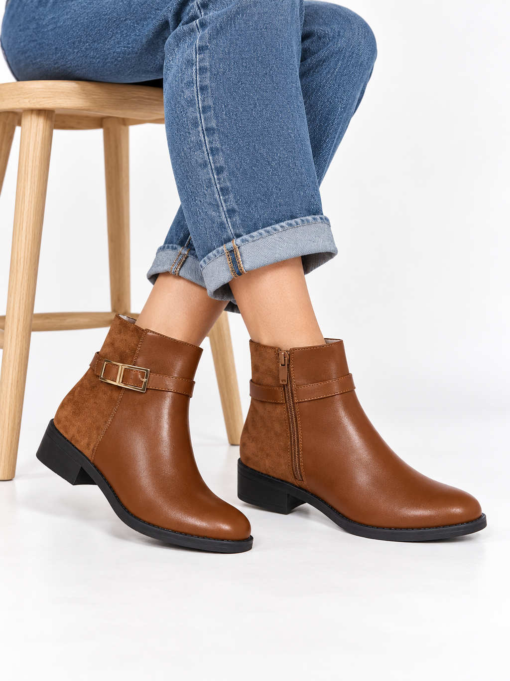 Bottines à boucle Ninon — Camel, vue complémentaire