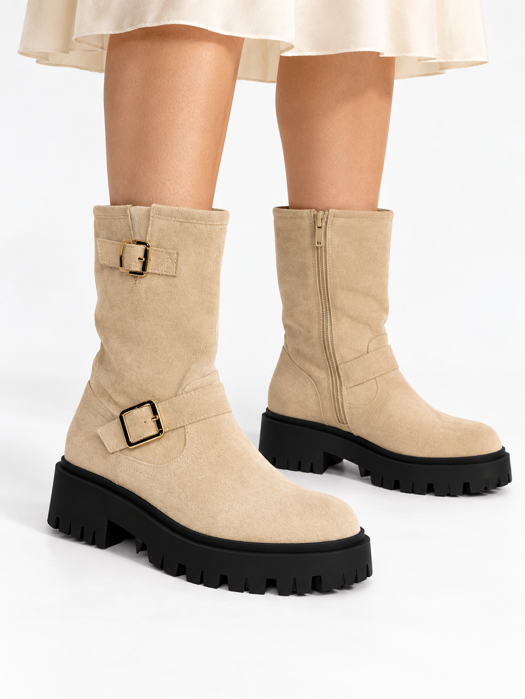Bottines à deux boucles Juliana — Beige, vue complémentaire
