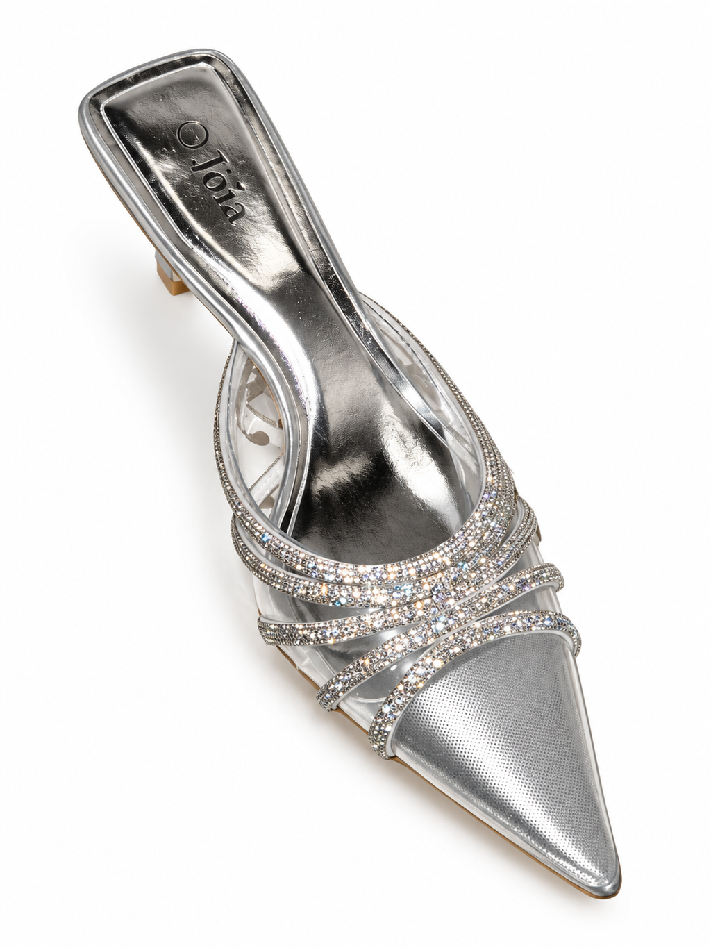 Mules à brides strass Mélina — Argenté, vue produit