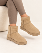 Bottines fourrées Beige, vue portee