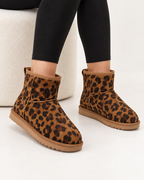 Bottines fourrées Léopard, vue portee