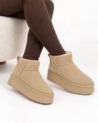 Bottines fourrées Beige, vue portee