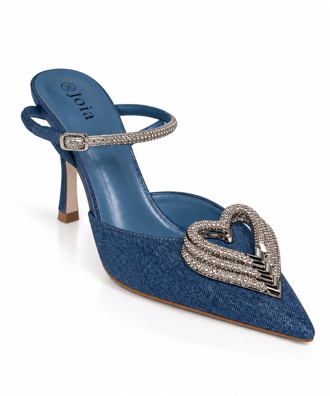 Mules pointues Bleu, vue produit