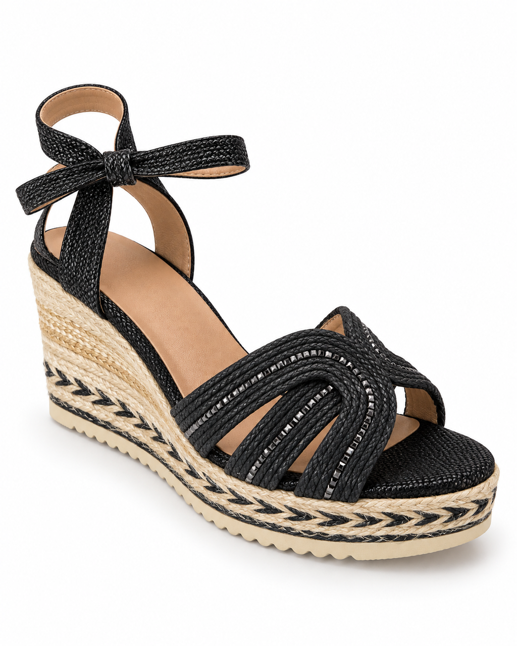 Sandales compensées Noir, vue produit