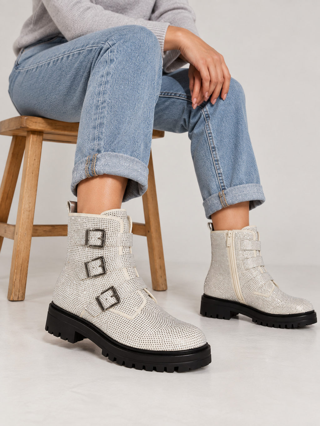 Bottines à boucles Safia — Argenté, vue complémentaire