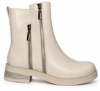 Vaynis — Bottines à zips Blandine Beige, vue produit