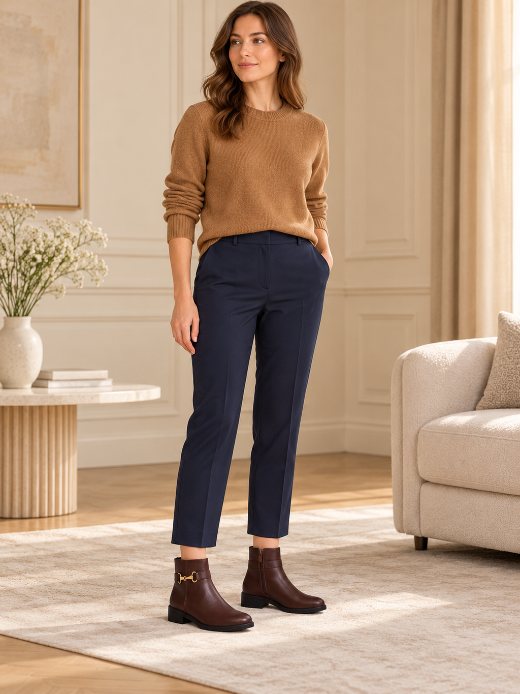 Vaynis — Bottines à mors Constance Marron, vue portée