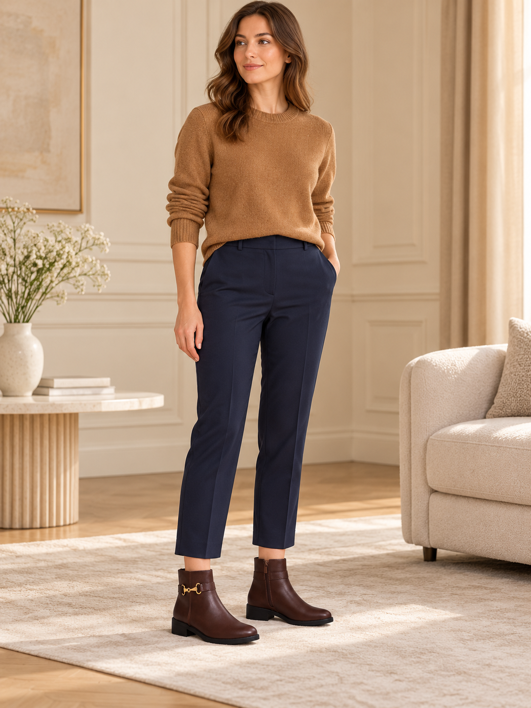Vaynis — Bottines à mors Constance Marron, vue portée