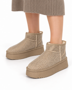 Vaynis — Bottines fourrées Romy Gris, vue portée
