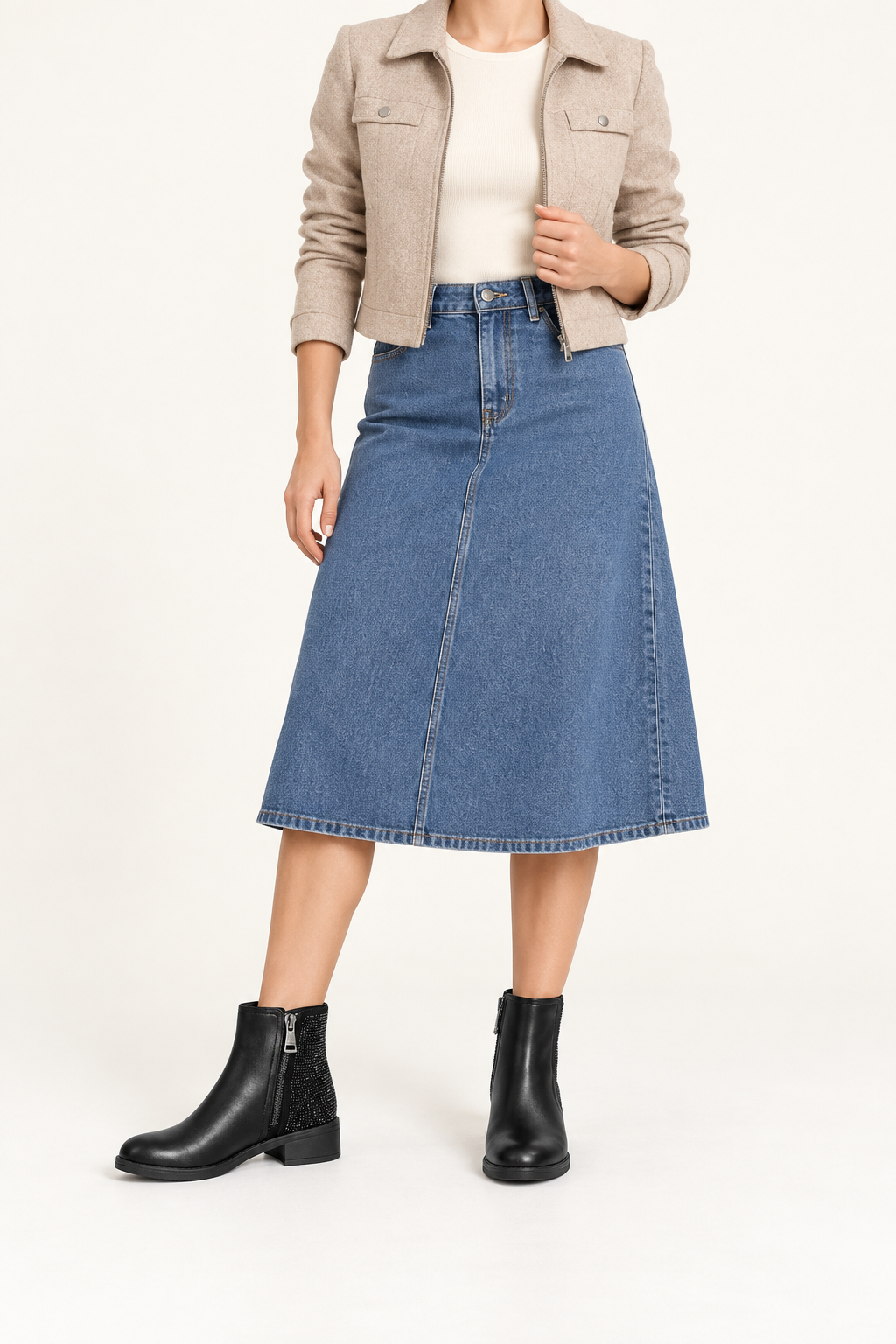 Bottines zippées Daphné — inspiration de tenue harmonisée