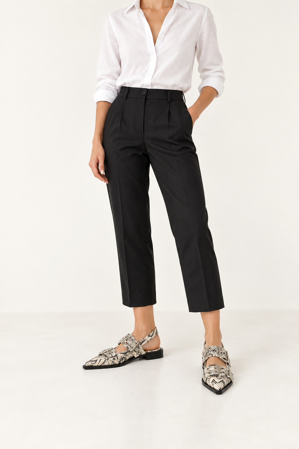 Mules imprimé serpent Serena — inspiration de tenue harmonisée