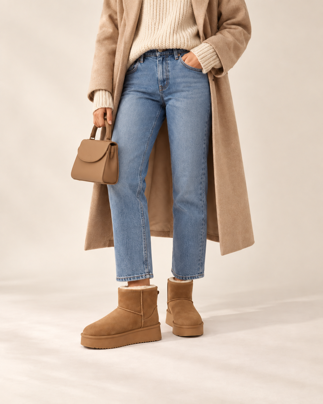 Bottines fourrées Salomé · inspiration de tenue, visuel généré
