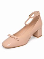 Vaynis — Escarpins vernis à nœud Apolline Nude, vue produit